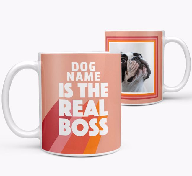 Photo Upload 'Real Boss' - Personalised {breedFullName} Mug